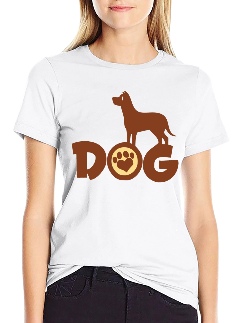Dog Lover T-Shirt - Brown Paw Print Design