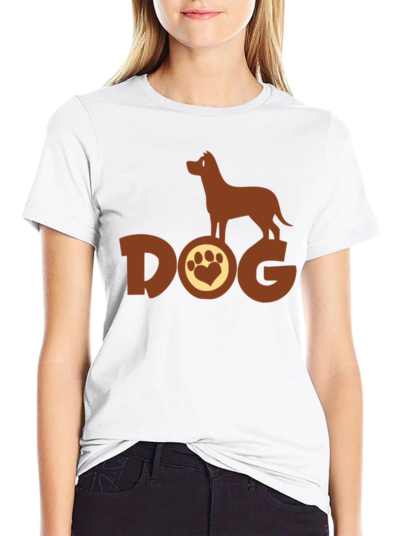 Dog Lover T-Shirt - Brown Paw Print Design