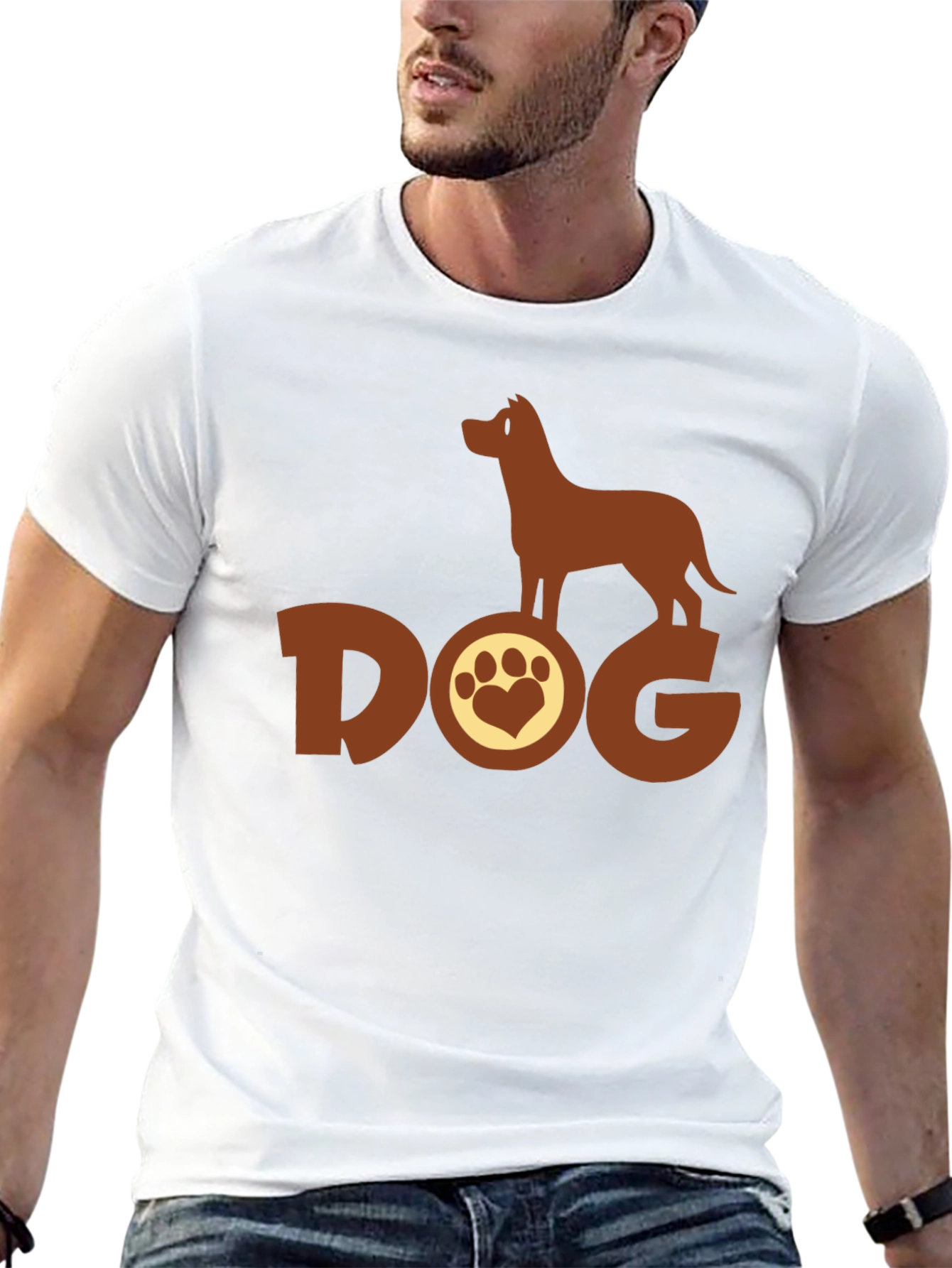 Dog Lover T-Shirt - Brown Paw Print Design