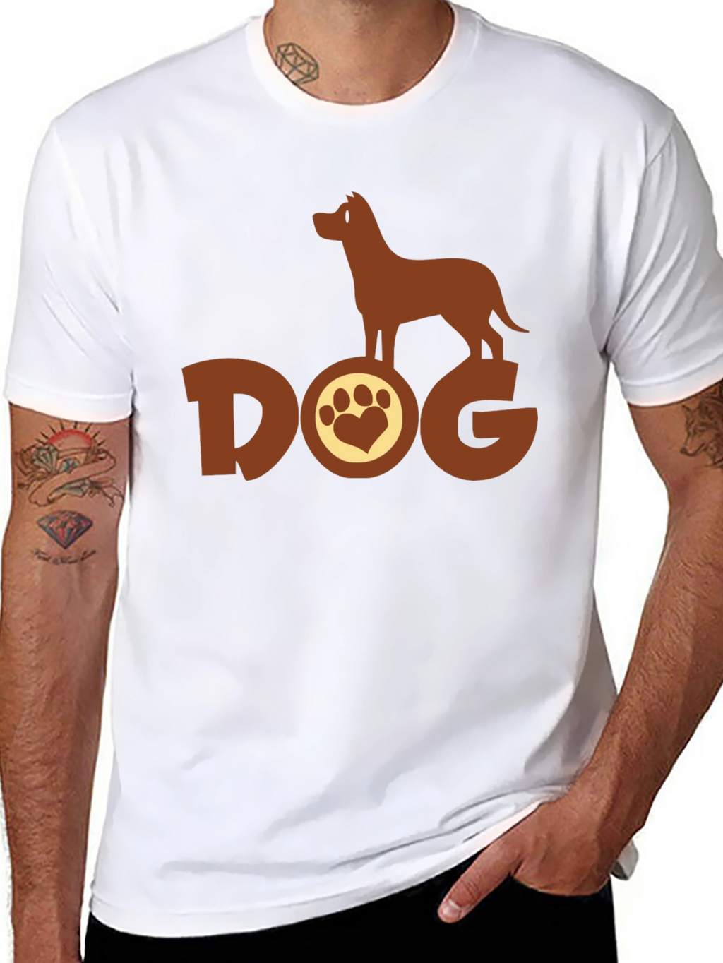 Dog Lover T-Shirt - Brown Paw Print Design