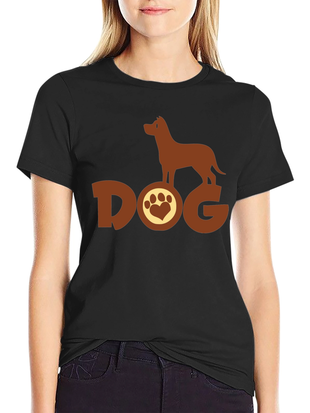 Dog Lover T-Shirt - Brown Paw Print Design