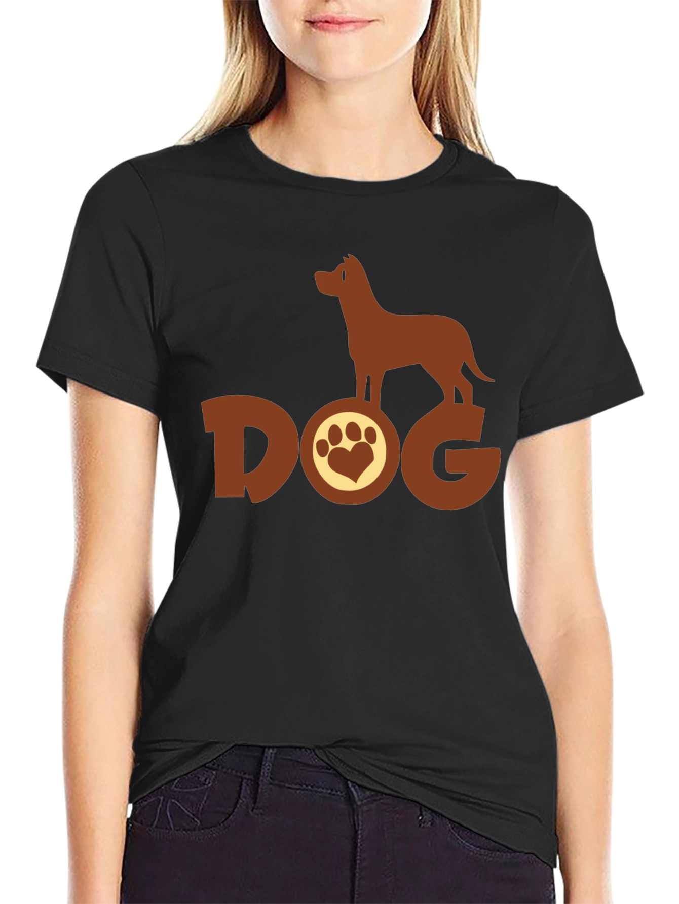 Dog Lover T-Shirt - Brown Paw Print Design