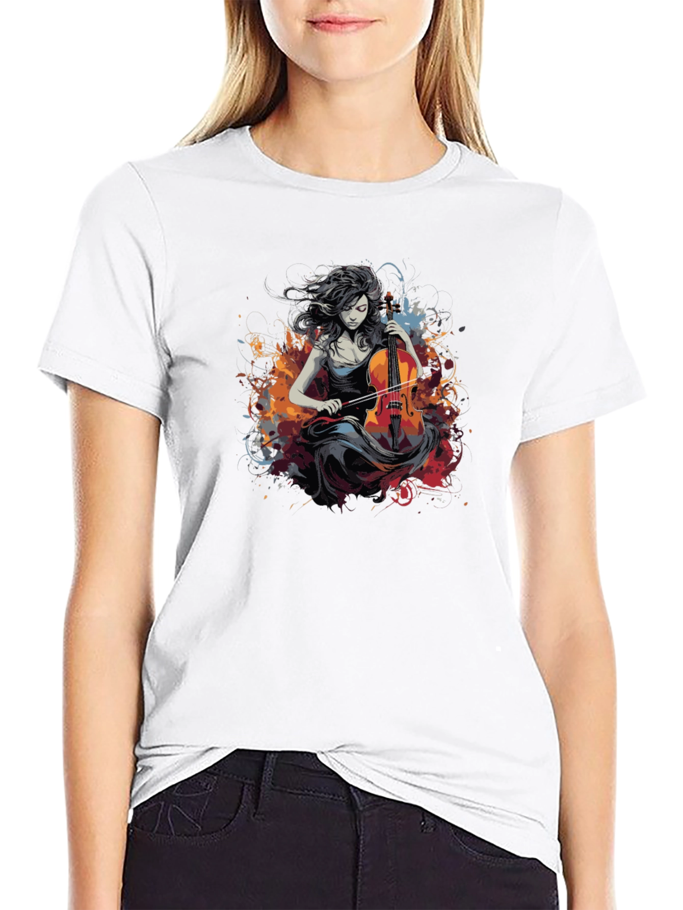 Cello Musician Graphic Tee - Unisex Black T-Shirt