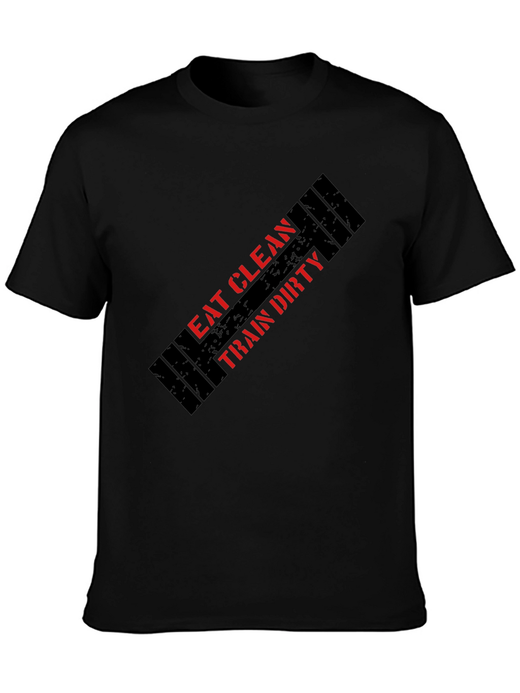 Eat Clean Train Dirty Black Graphic T-Shirt