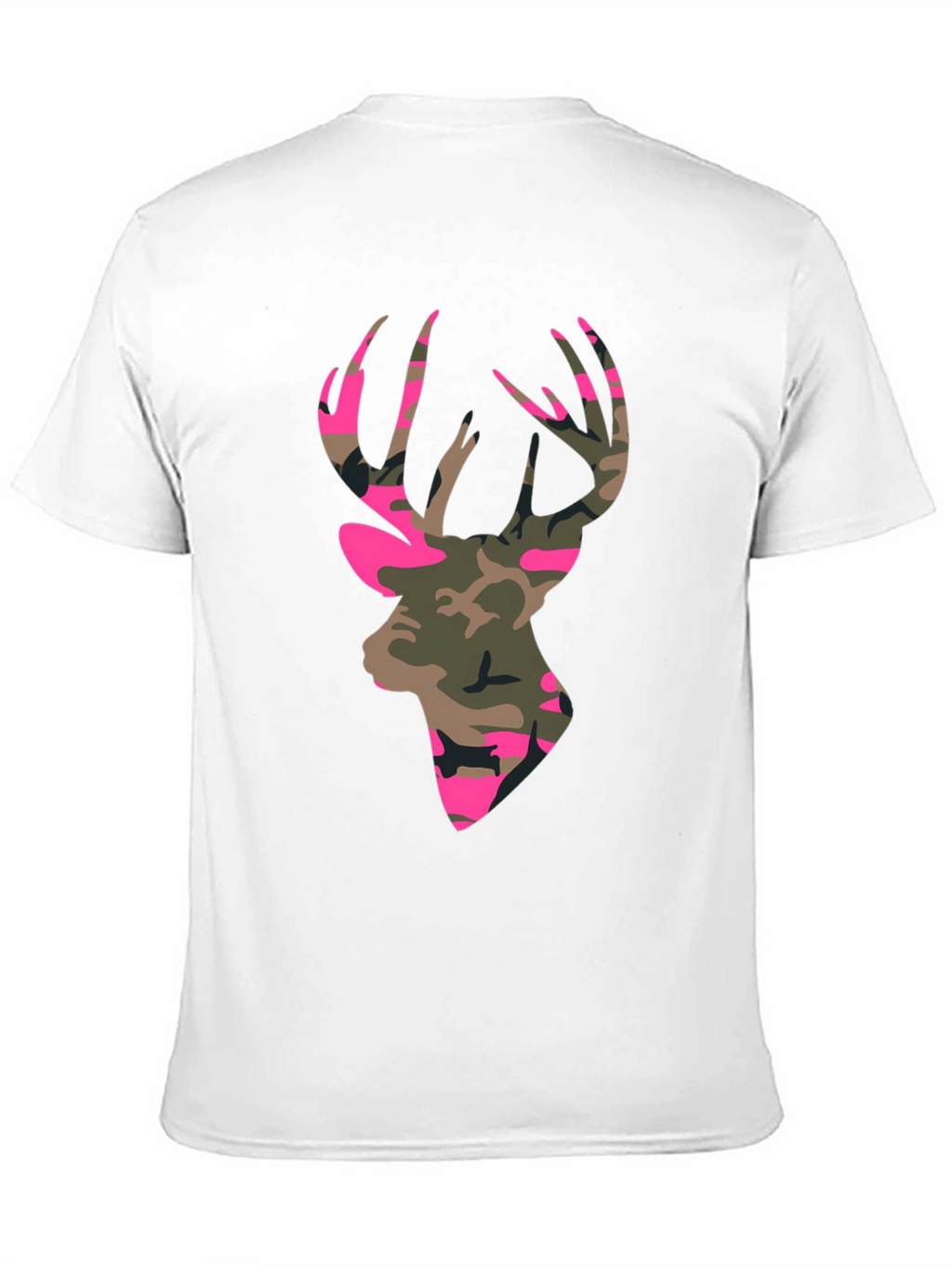 Camo Deer Head Graphic Tee - Mens Black T-Shirt