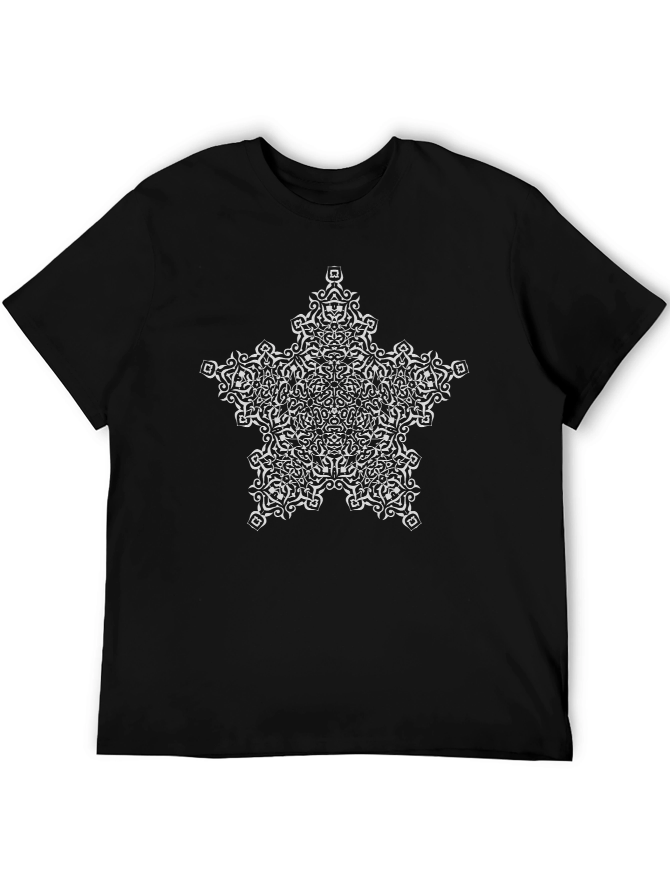 Unique Star Design Black T-Shirt