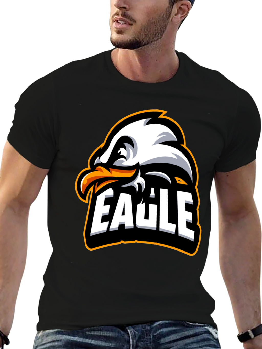 Cool Eagle Graphic T-Shirt - Black