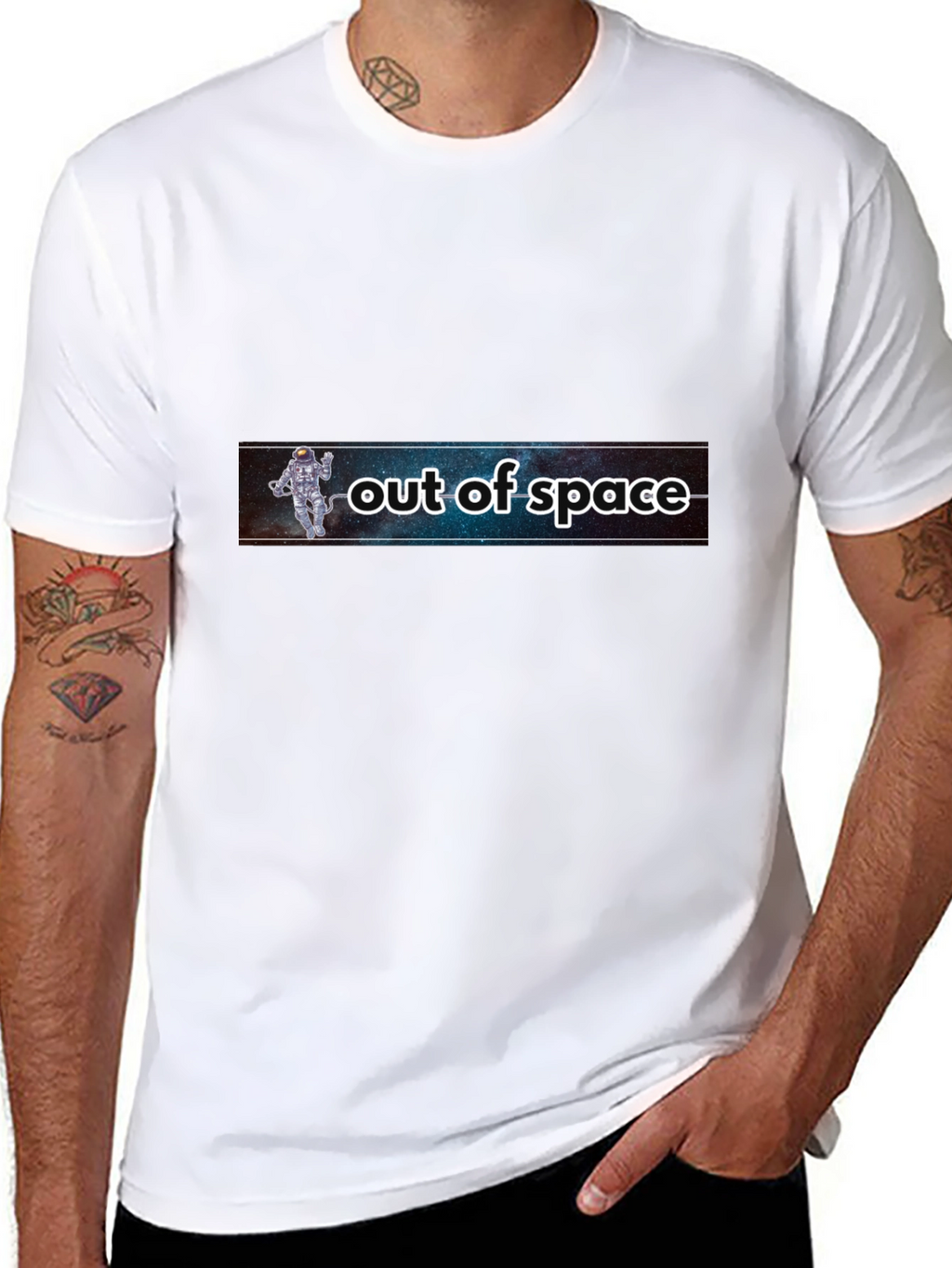 Out of Space Graphic Tee - Black Astronaut Design