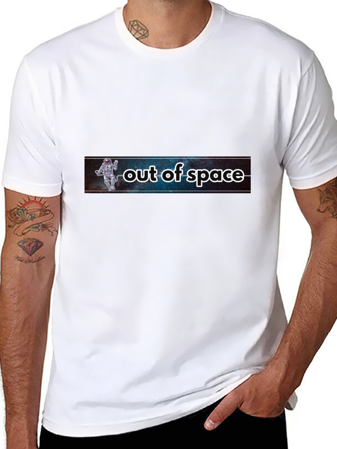 Out of Space Graphic Tee - Black Astronaut Design