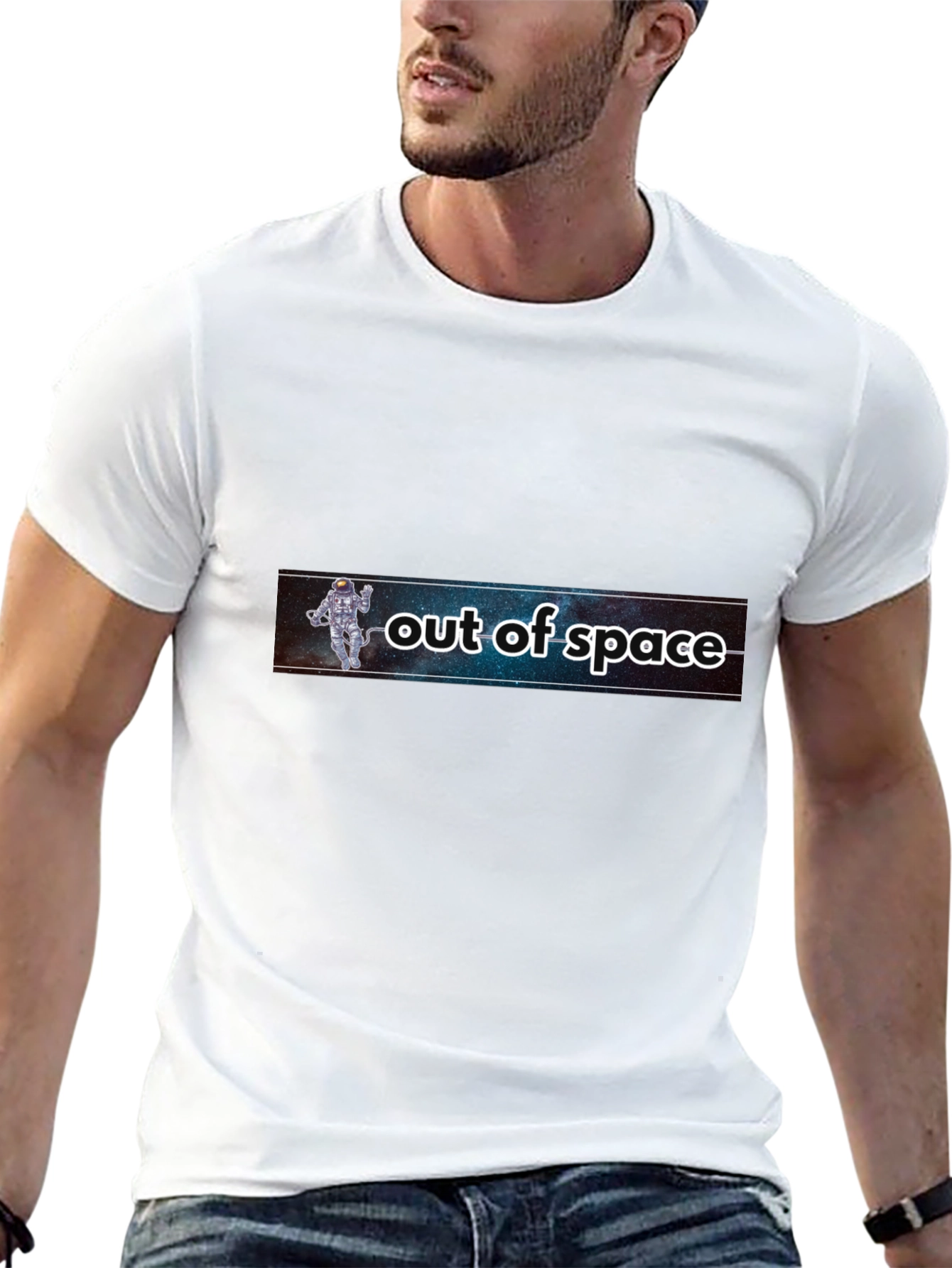 Out of Space Graphic Tee - Black Astronaut Design