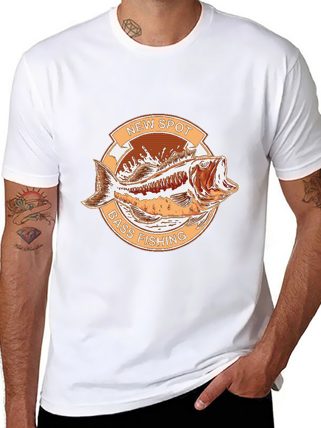 New Spot Bass Fishing Graphic T-Shirt