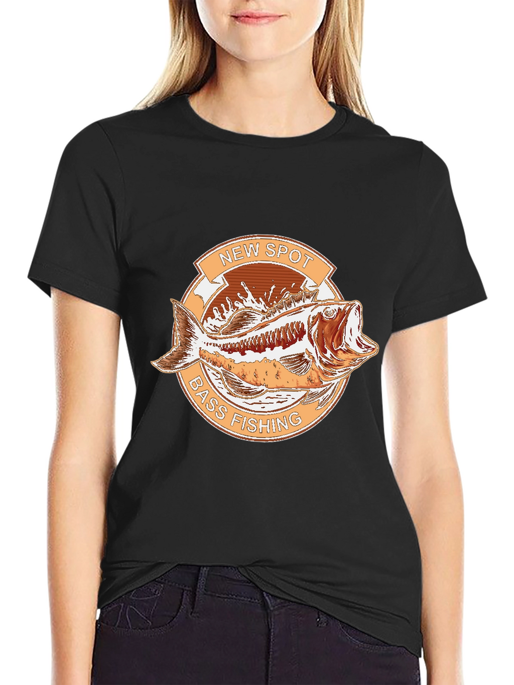 New Spot Bass Fishing Graphic T-Shirt