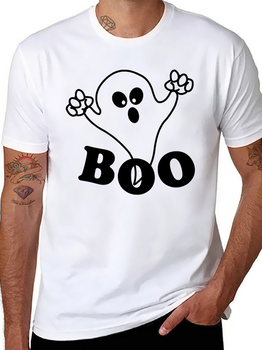 Boo Ghost Graphic Tee - Halloween Fun!