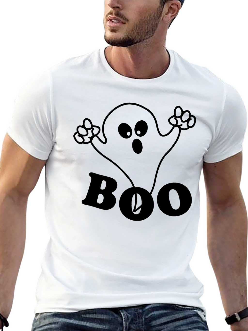 Boo Ghost Graphic Tee - Halloween Fun!