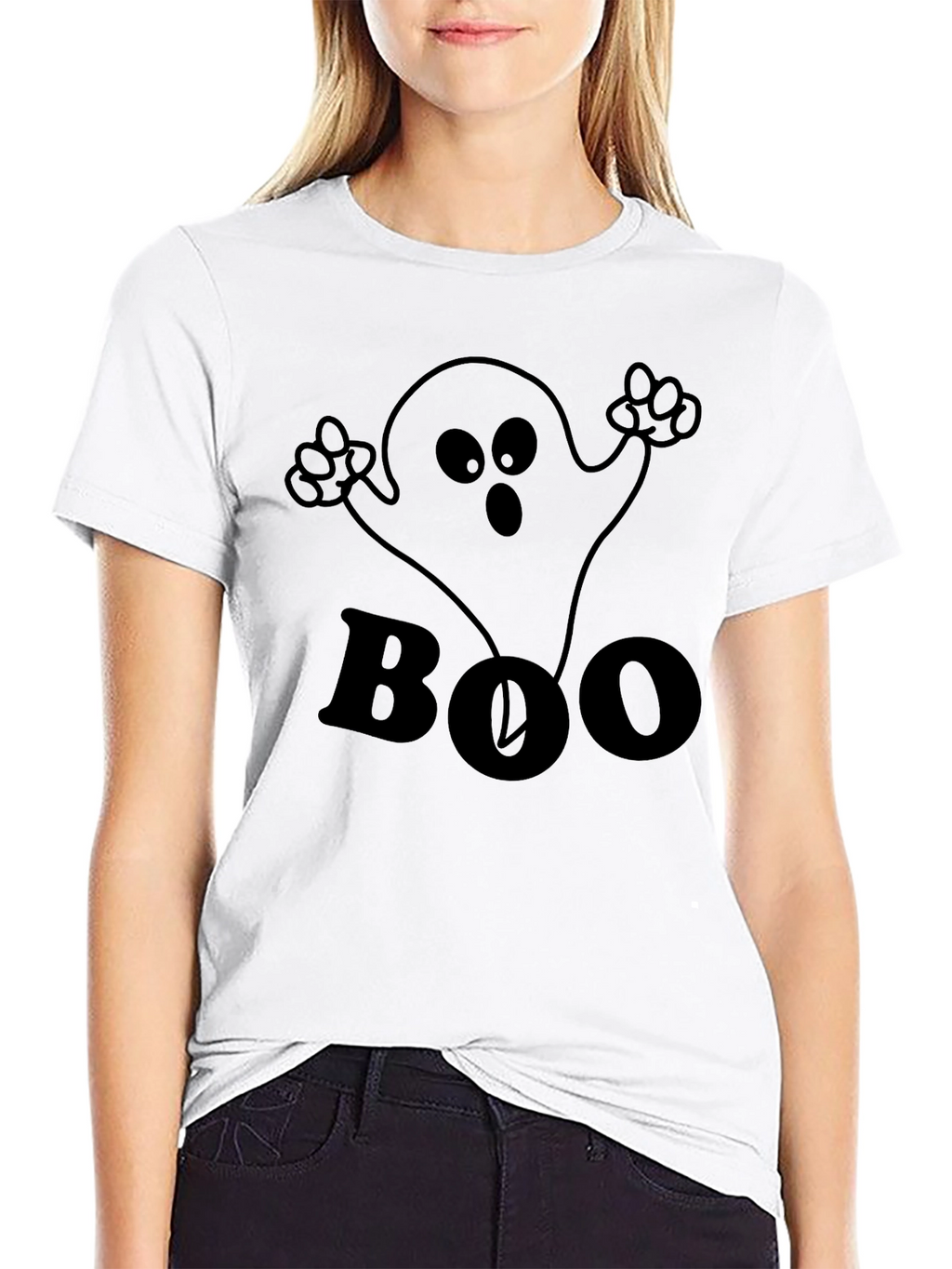 Boo Ghost Graphic Tee - Halloween Fun!
