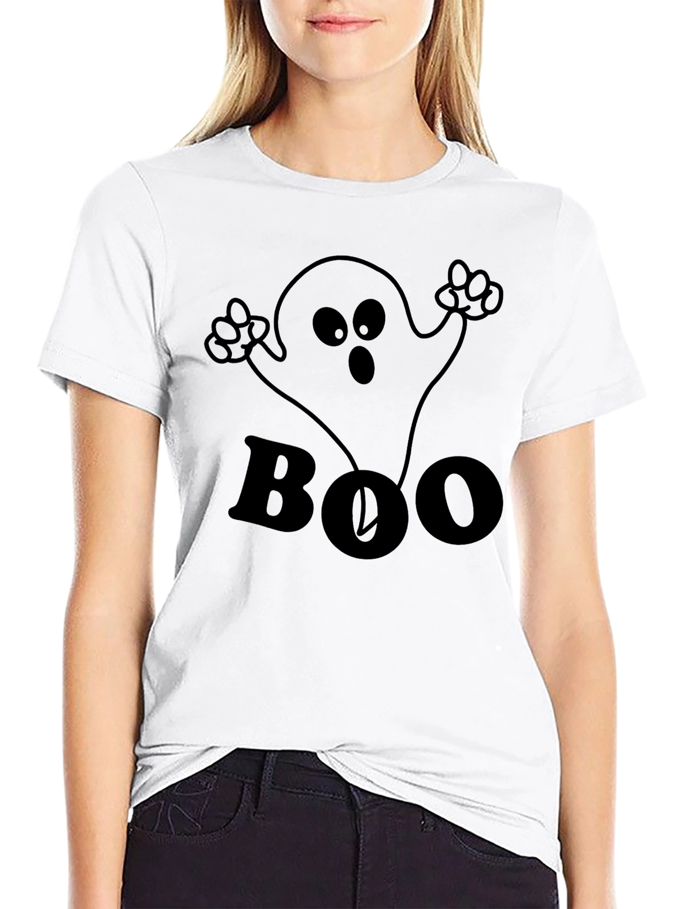 Boo Ghost Graphic Tee - Halloween Fun!
