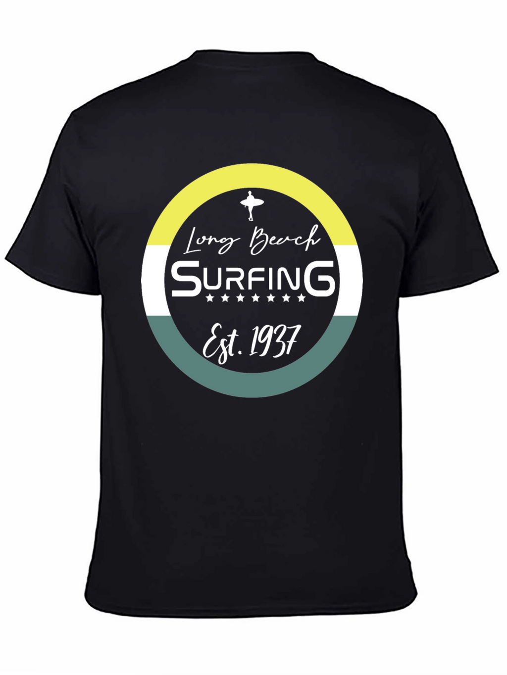 Long Beach Surfing Est. 1937 Black Graphic Tee