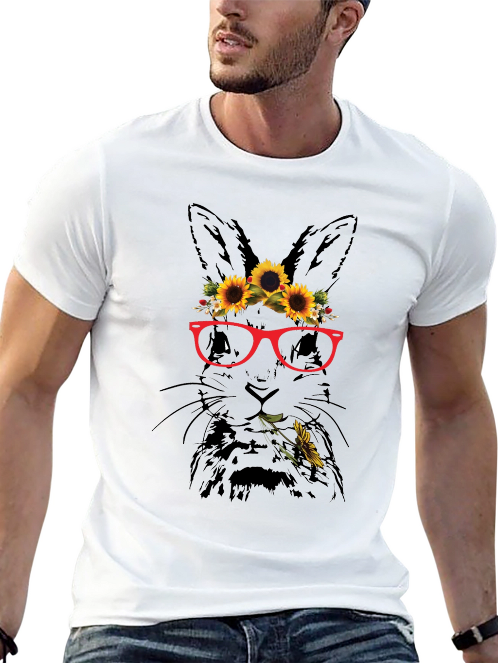 Bunny with Sunflowers T-Shirt