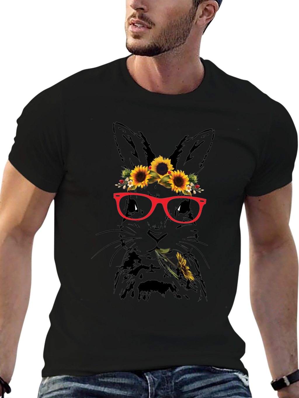 Bunny with Sunflowers T-Shirt