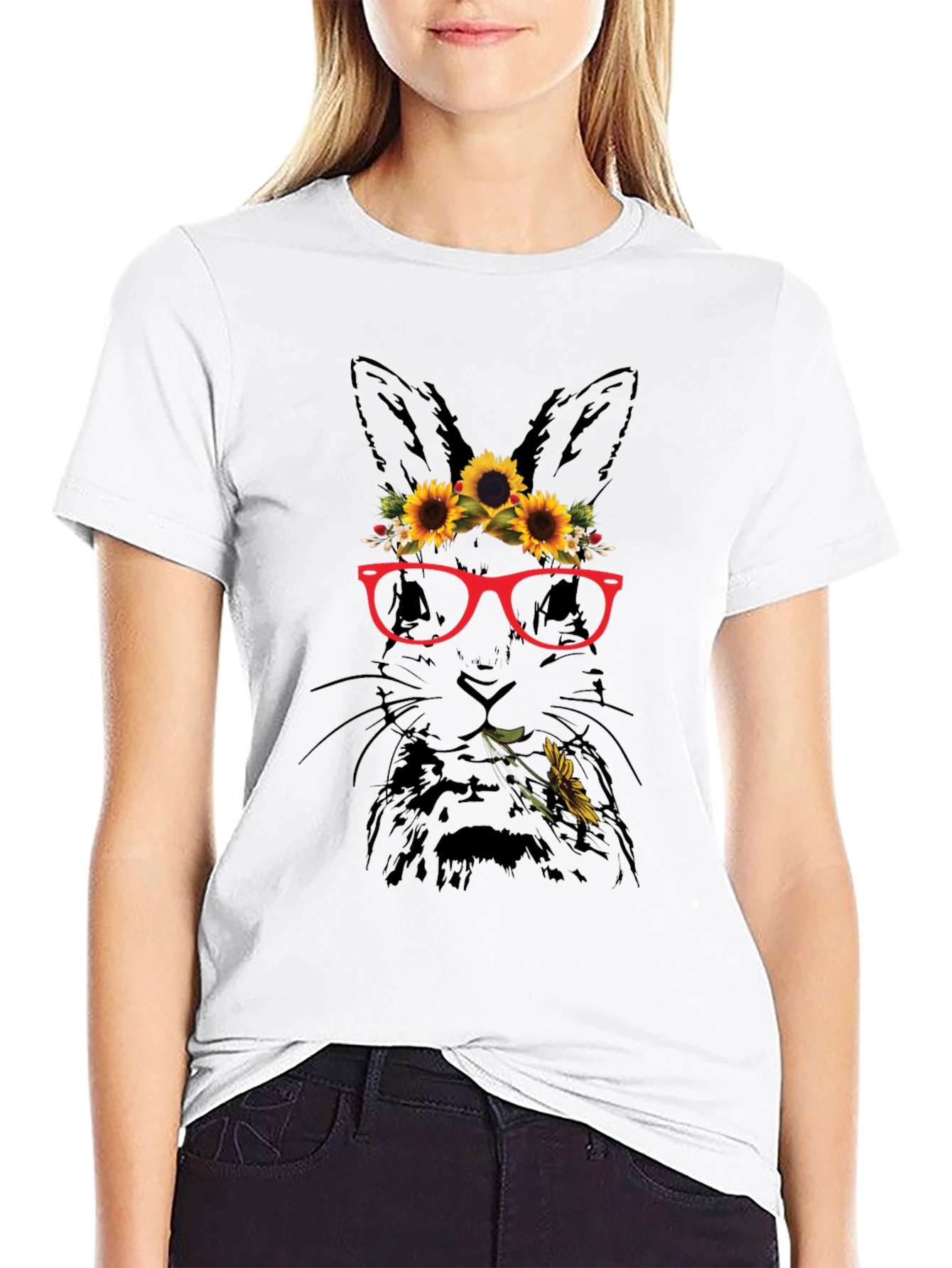 Bunny with Sunflowers T-Shirt
