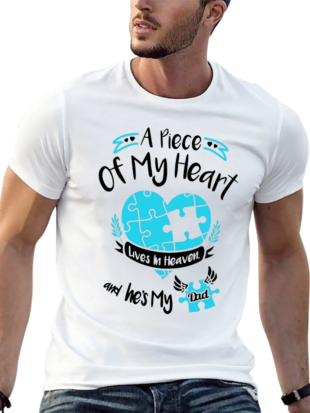 A Piece of My Heart Heaven Autism Puzzle T-Shirt