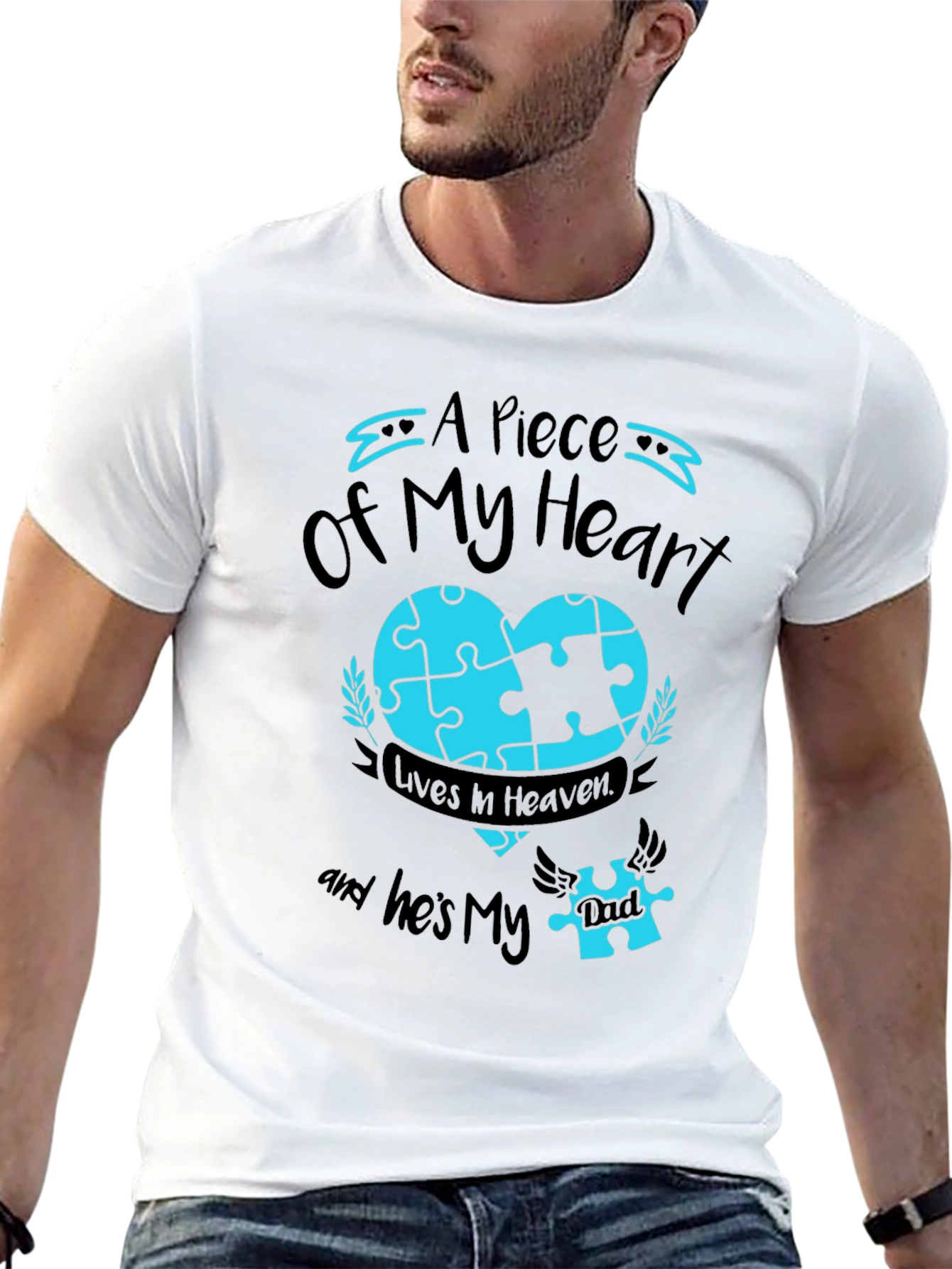 A Piece of My Heart Heaven Autism Puzzle T-Shirt