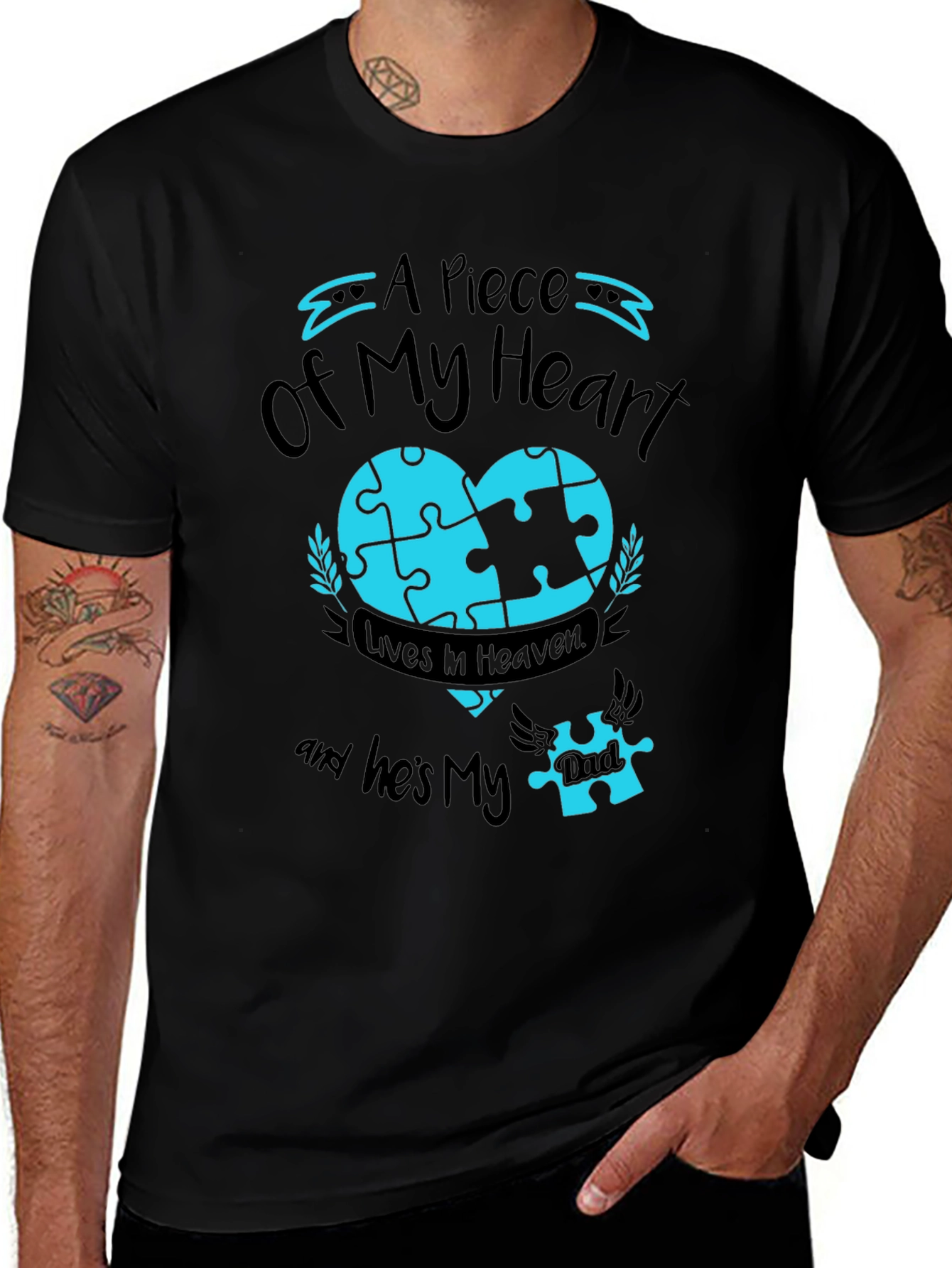 A Piece of My Heart Heaven Autism Puzzle T-Shirt