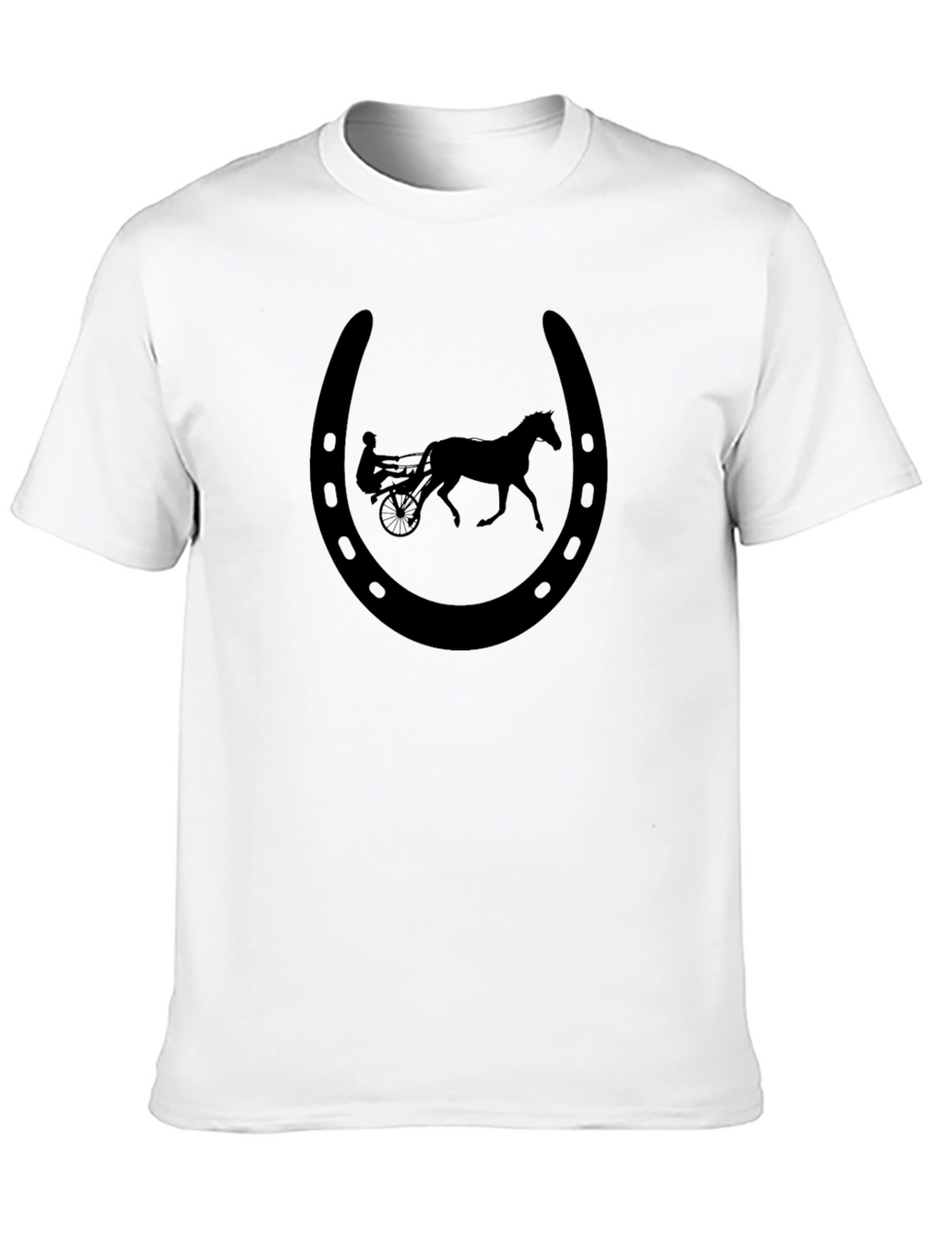 Black Horseshoe Harness Racing T-Shirt