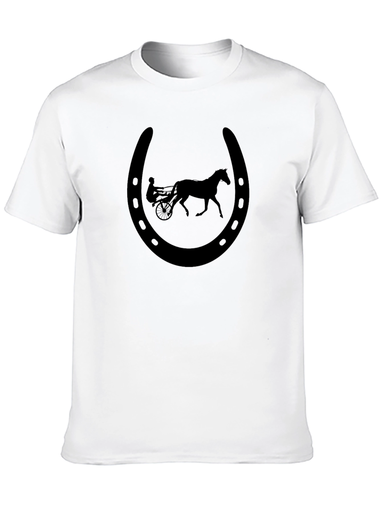 Black Horseshoe Harness Racing T-Shirt
