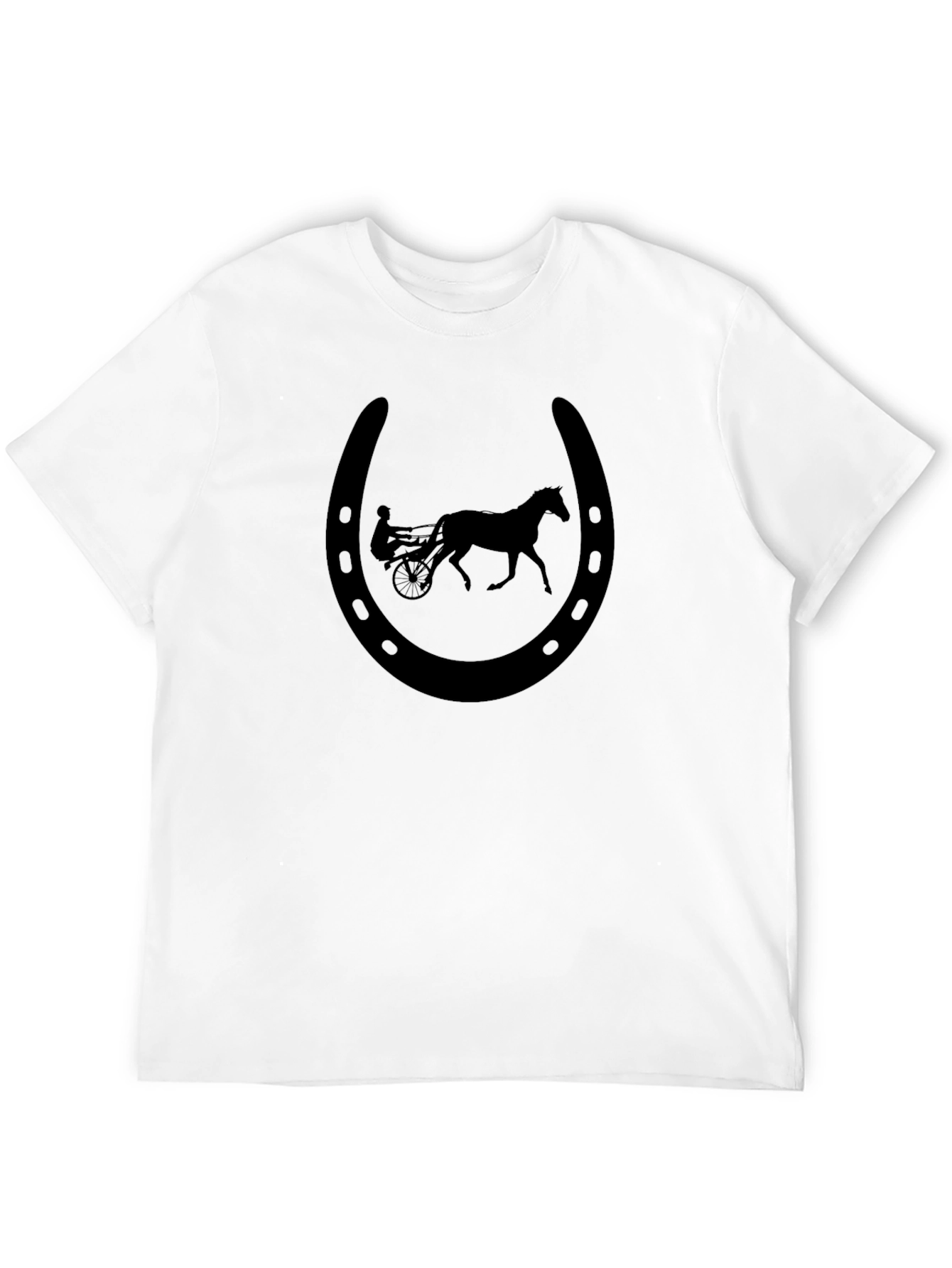 Black Horseshoe Harness Racing T-Shirt