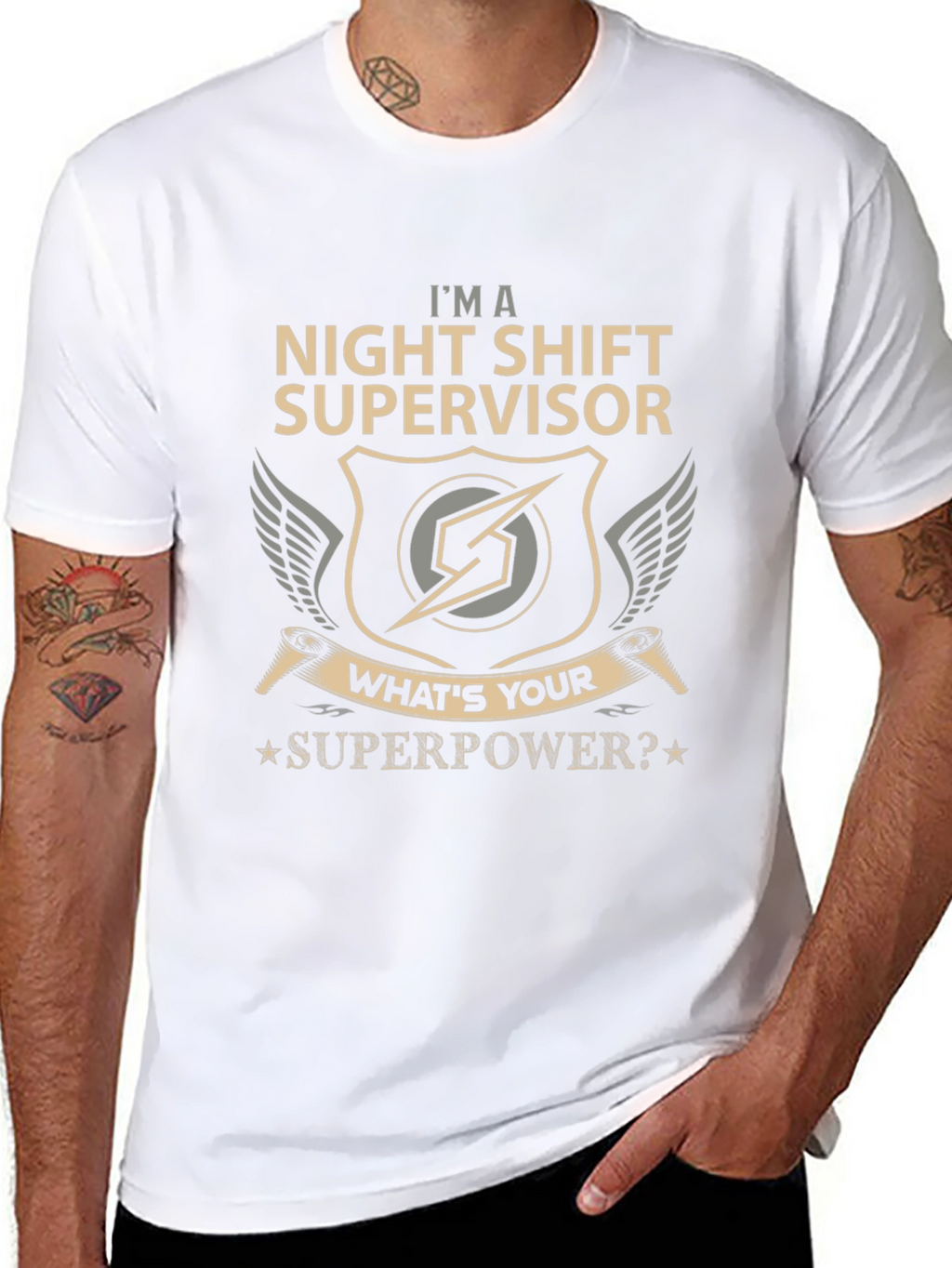Night Shift Supervisor Superpower Graphic Tee