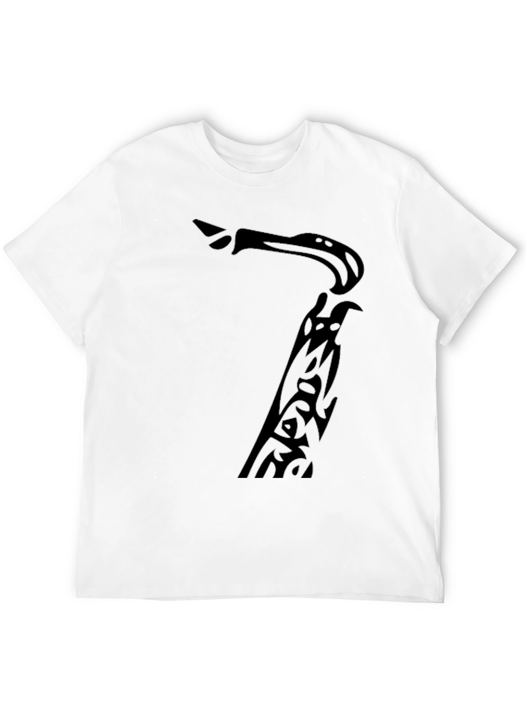 Saxophone Tribal Design Black T-Shirt