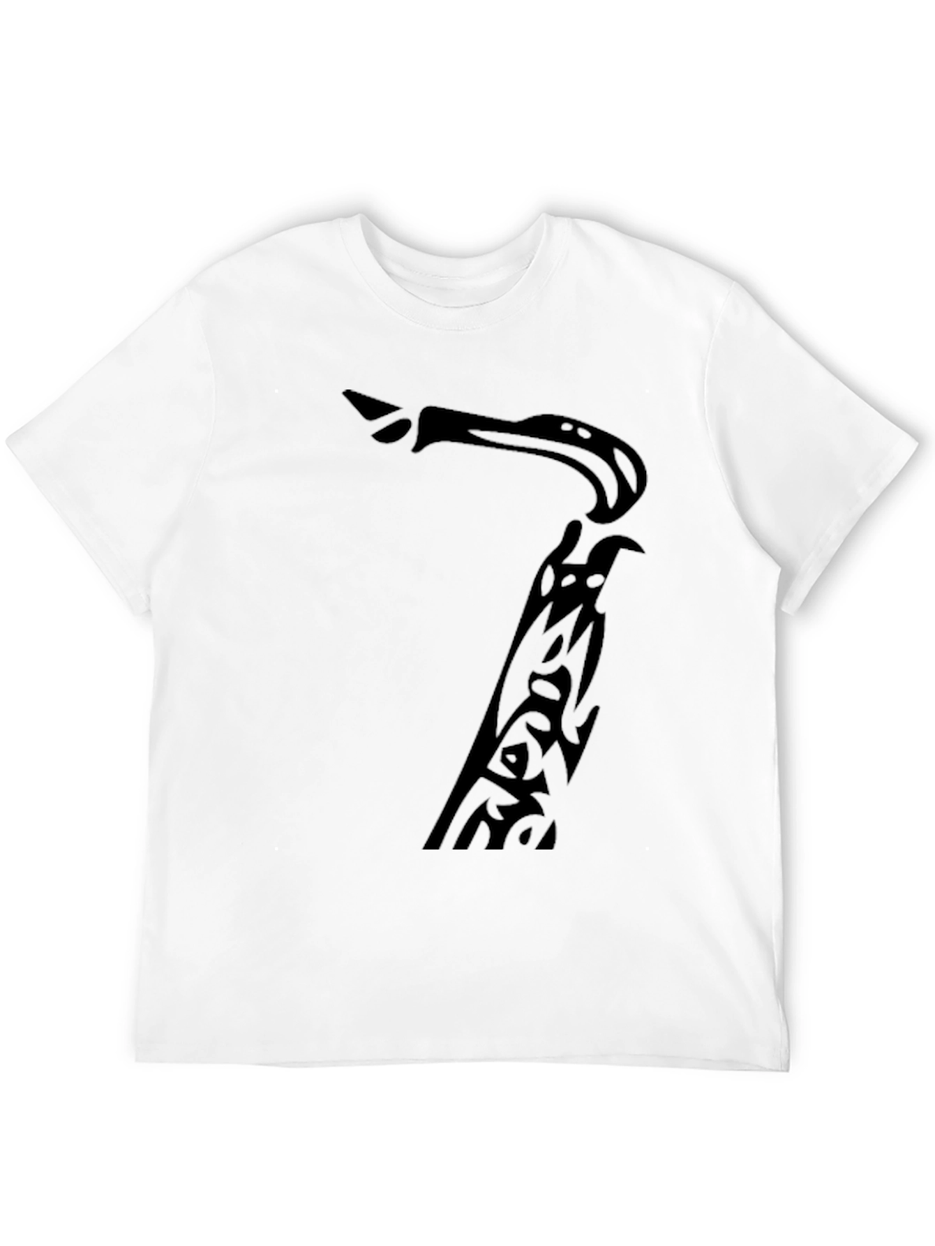 Saxophone Tribal Design Black T-Shirt
