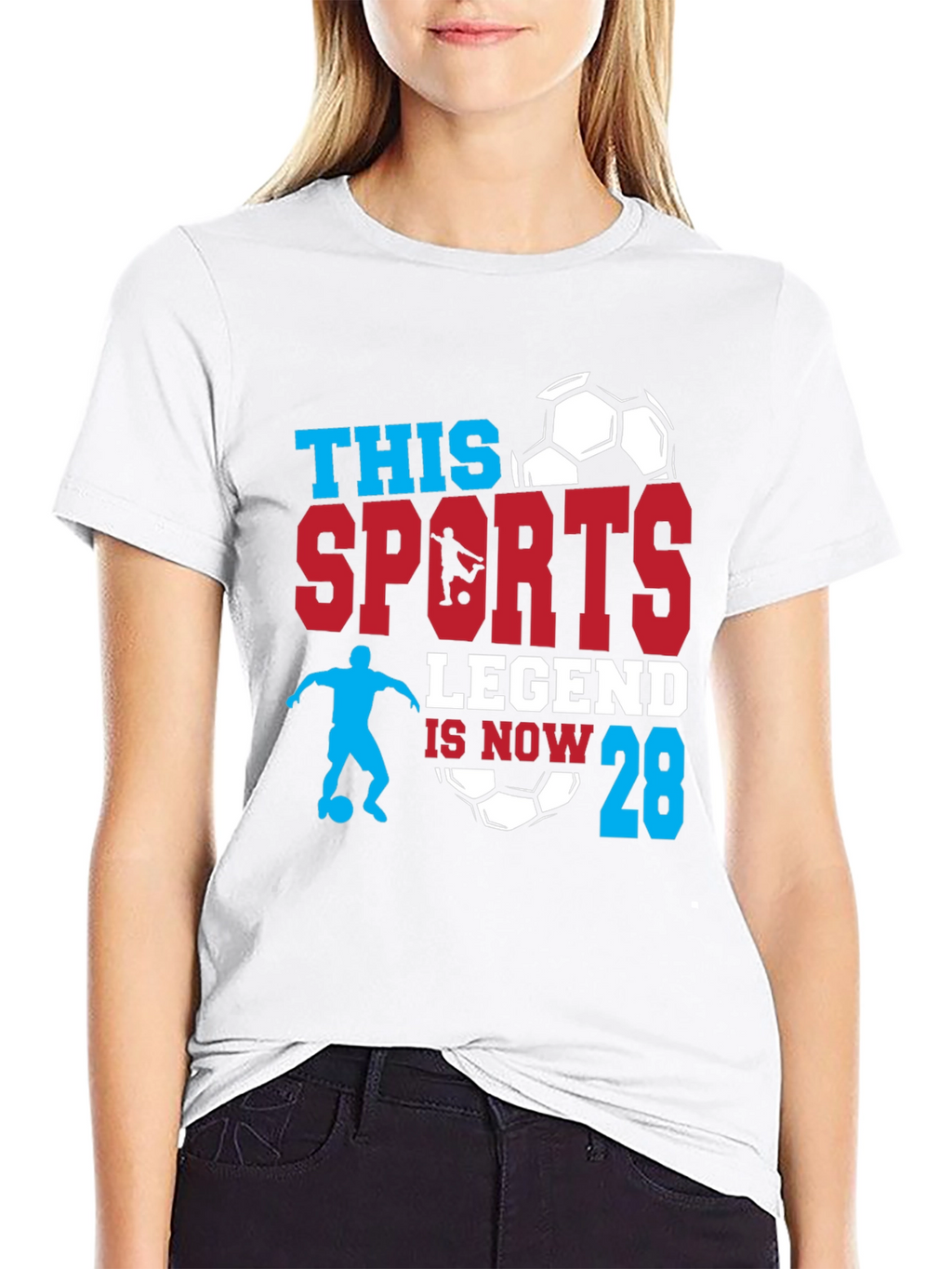 Sports Legend 28th Birthday Soccer Graphic T-Shirt