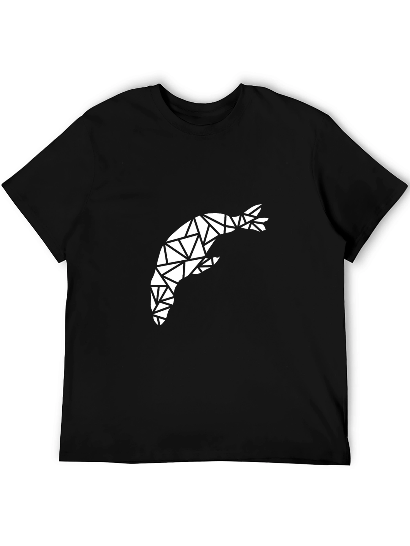 Geometric Shrimp Graphic Tee - Black