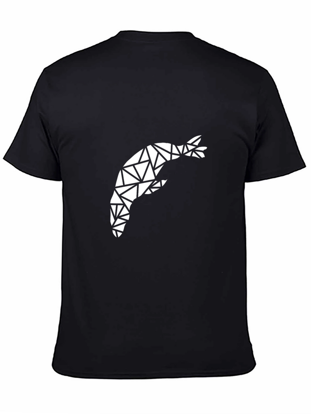 Geometric Shrimp Graphic Tee - Black
