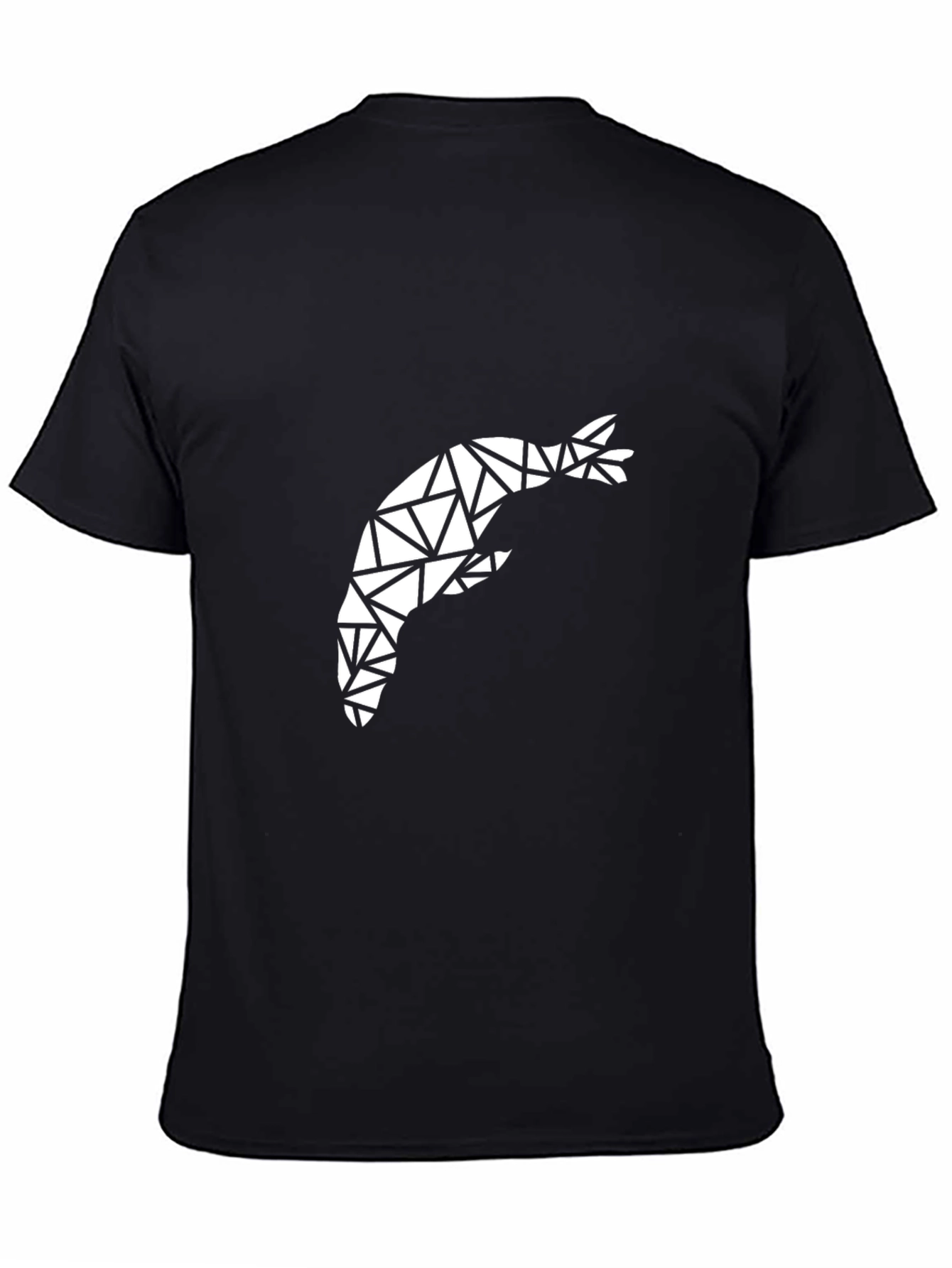 Geometric Shrimp Graphic Tee - Black