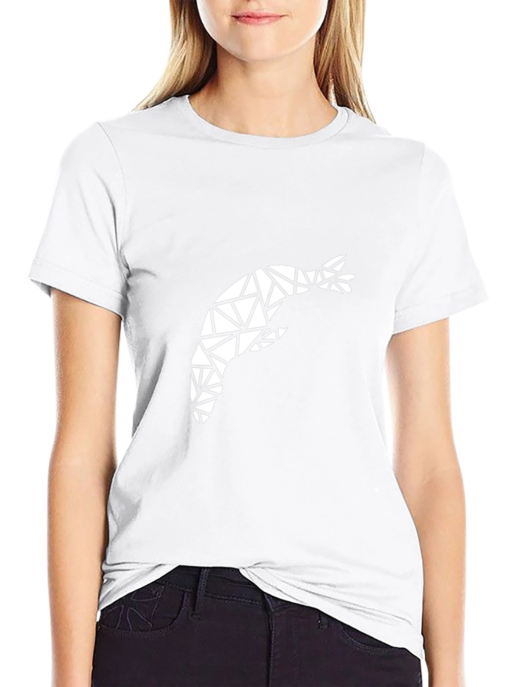 Geometric Shrimp Graphic Tee - Black