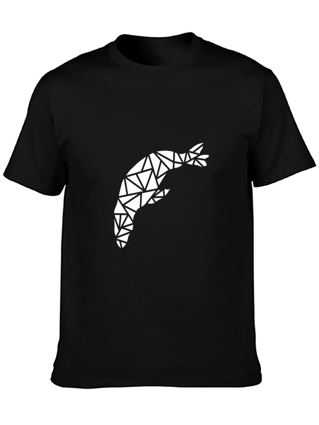 Geometric Shrimp Graphic Tee - Black