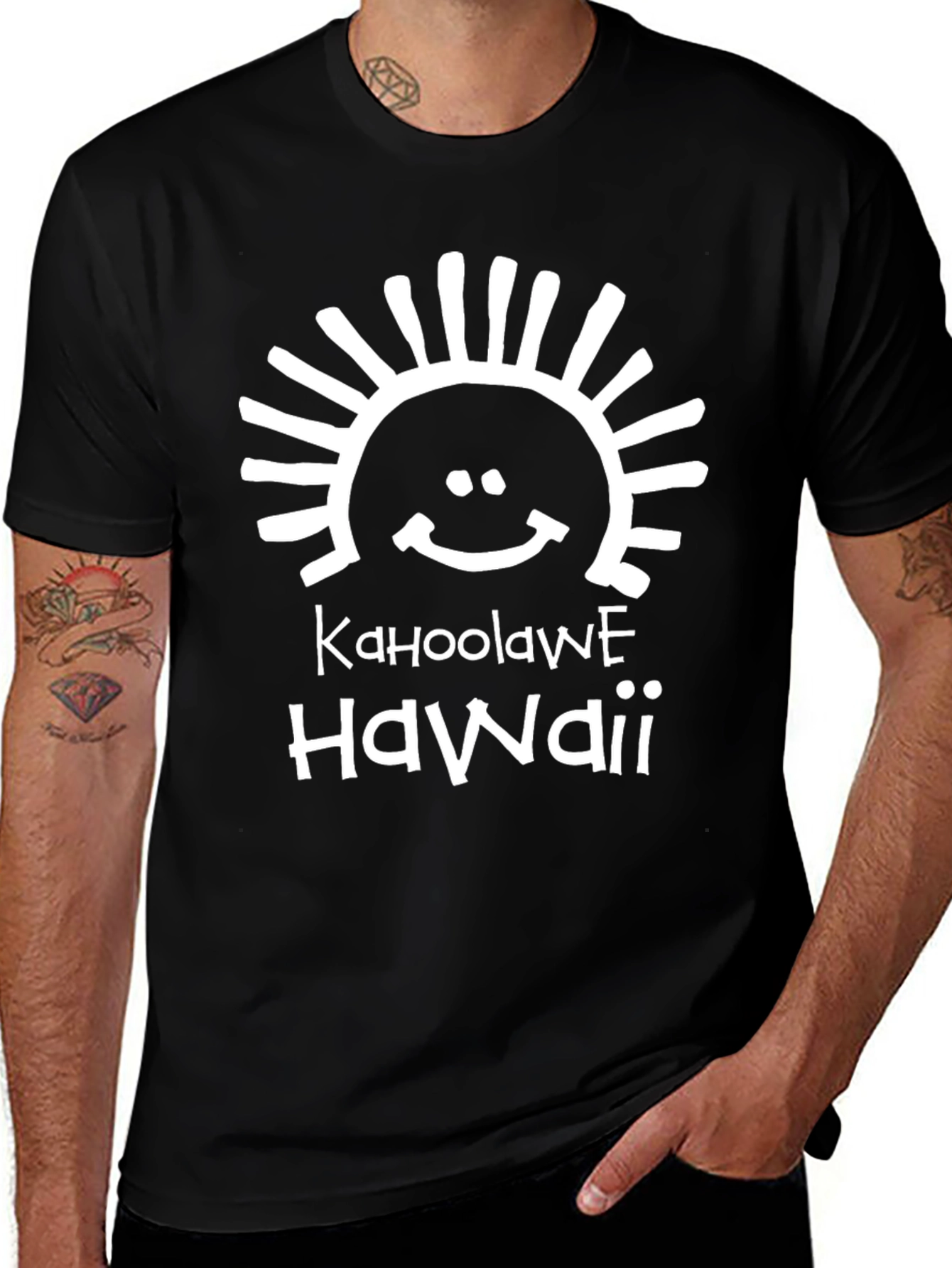 Kahoolawe Hawaii T-Shirt Black Graphic Tee
