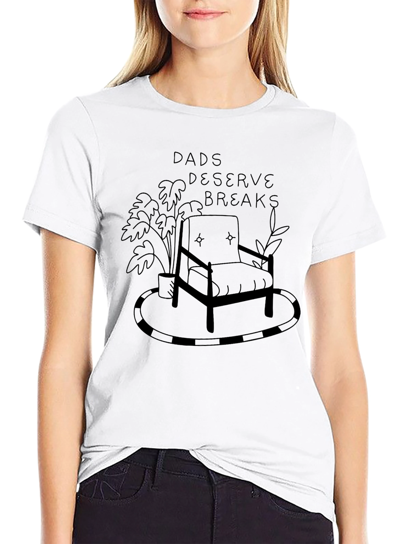 Dads Deserve Breaks Graphic Tee - Relax in Style
