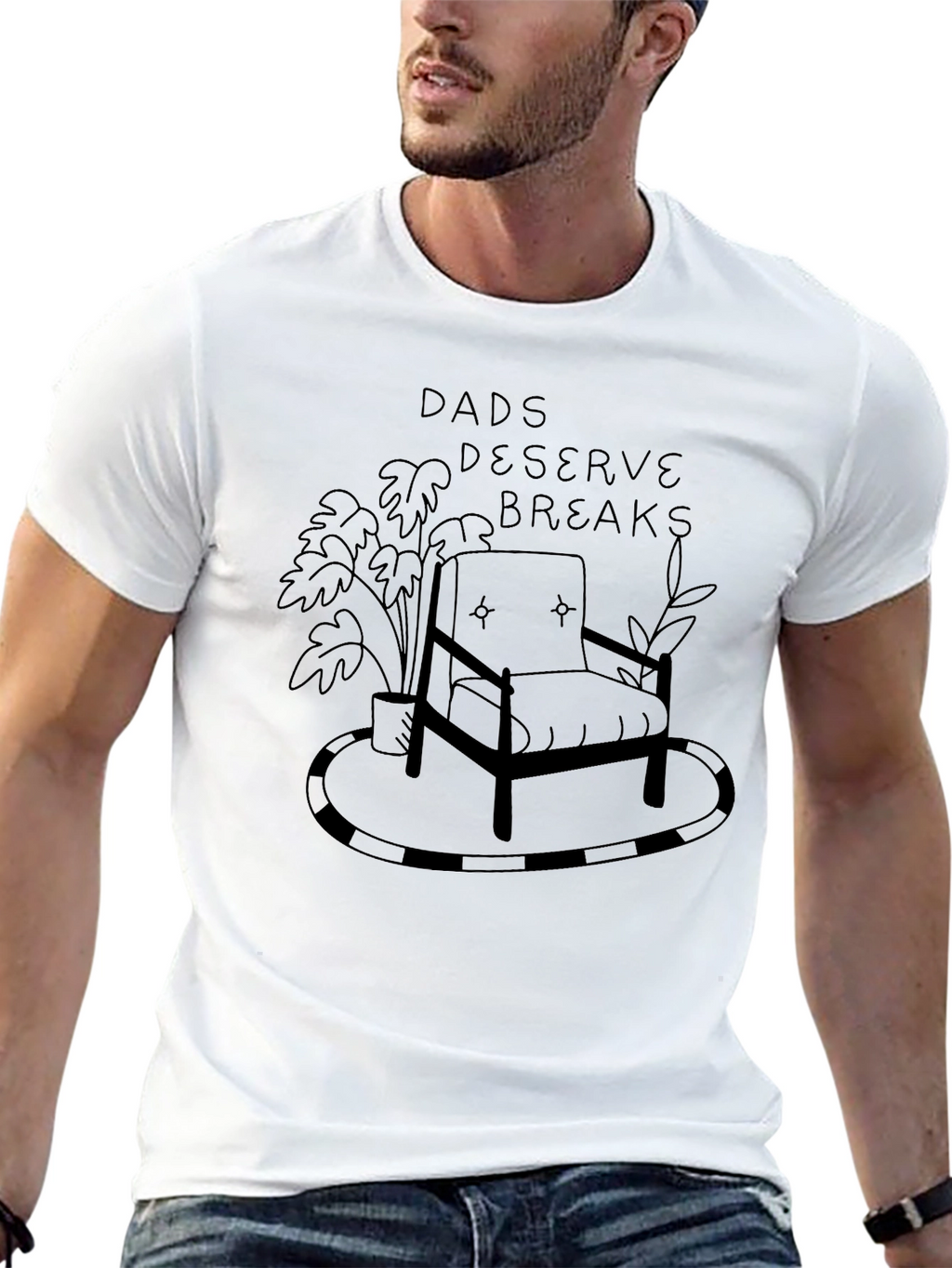 Dads Deserve Breaks Graphic Tee - Relax in Style