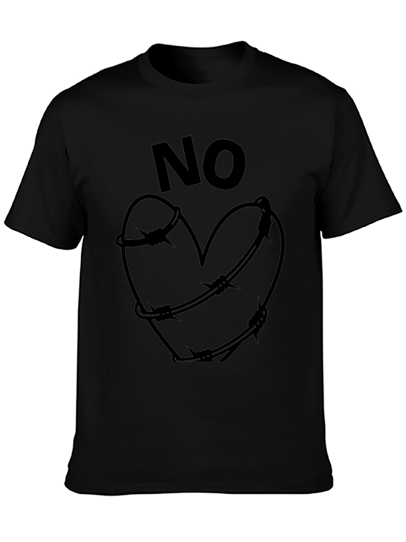 No Love Graphic T-Shirt - Heart Barbed Wire Design