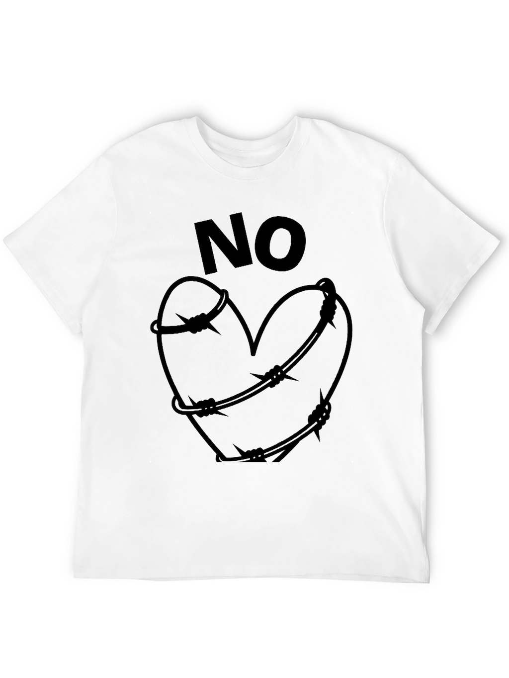 No Love Graphic T-Shirt - Heart Barbed Wire Design