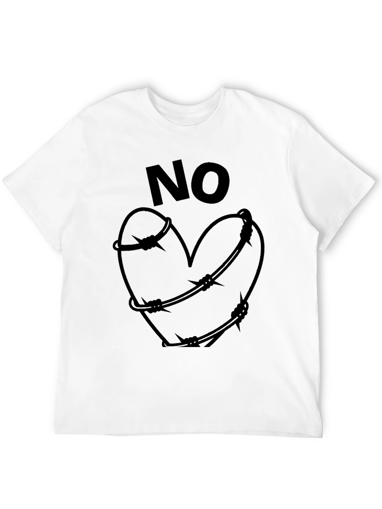No Love Graphic T-Shirt - Heart Barbed Wire Design