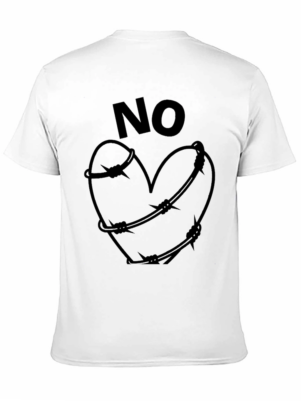 No Love Graphic T-Shirt - Heart Barbed Wire Design