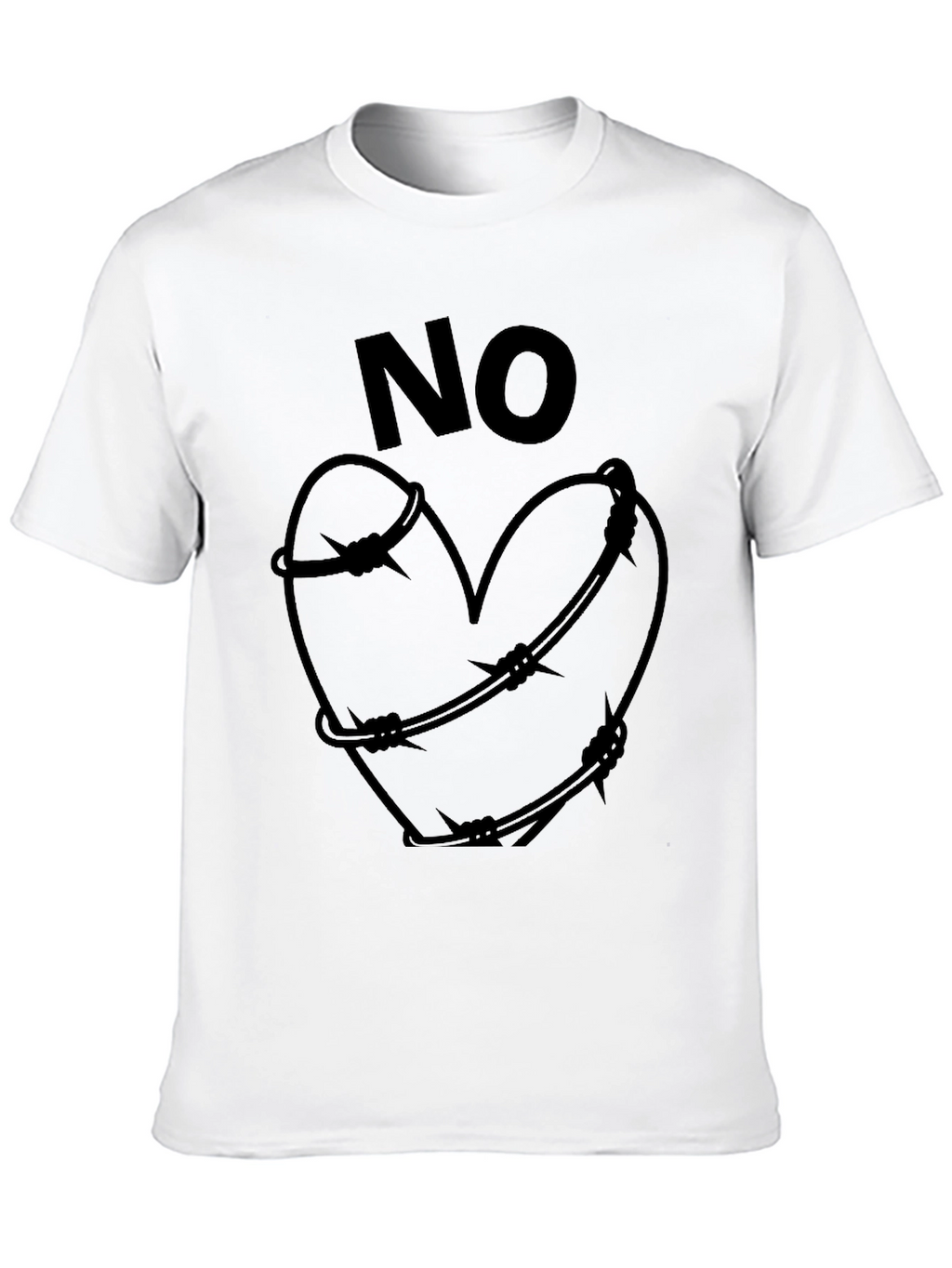 No Love Graphic T-Shirt - Heart Barbed Wire Design