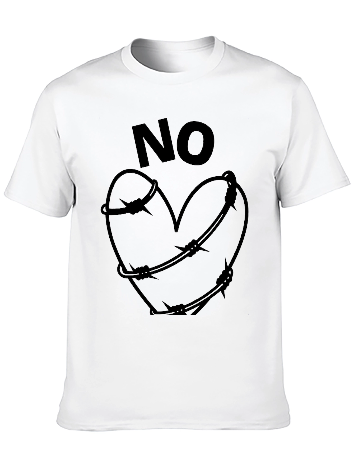 No Love Graphic T-Shirt - Heart Barbed Wire Design