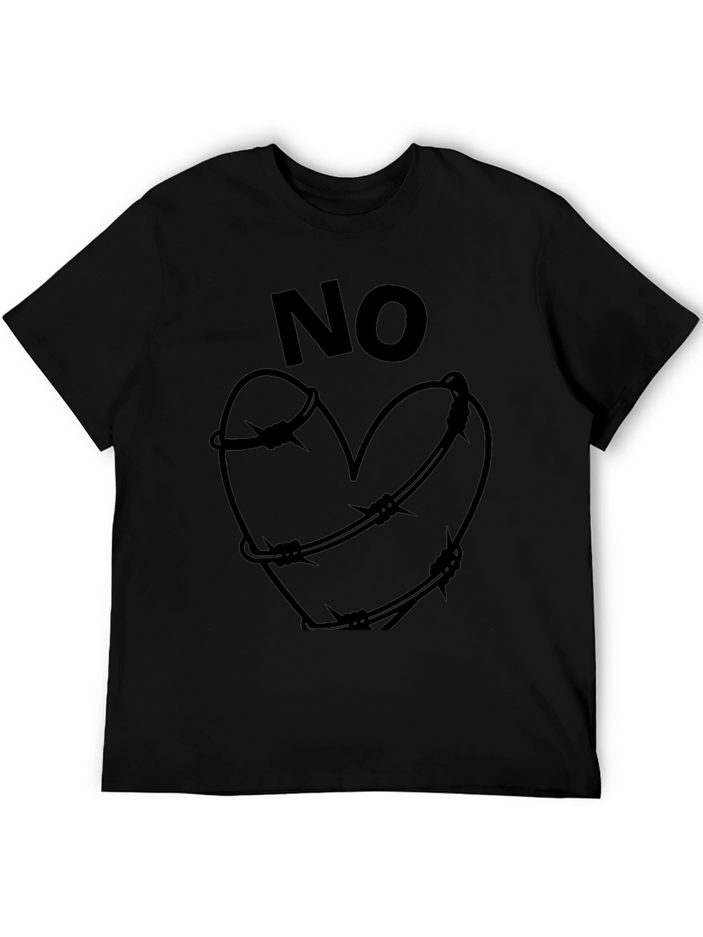 No Love Graphic T-Shirt - Heart Barbed Wire Design