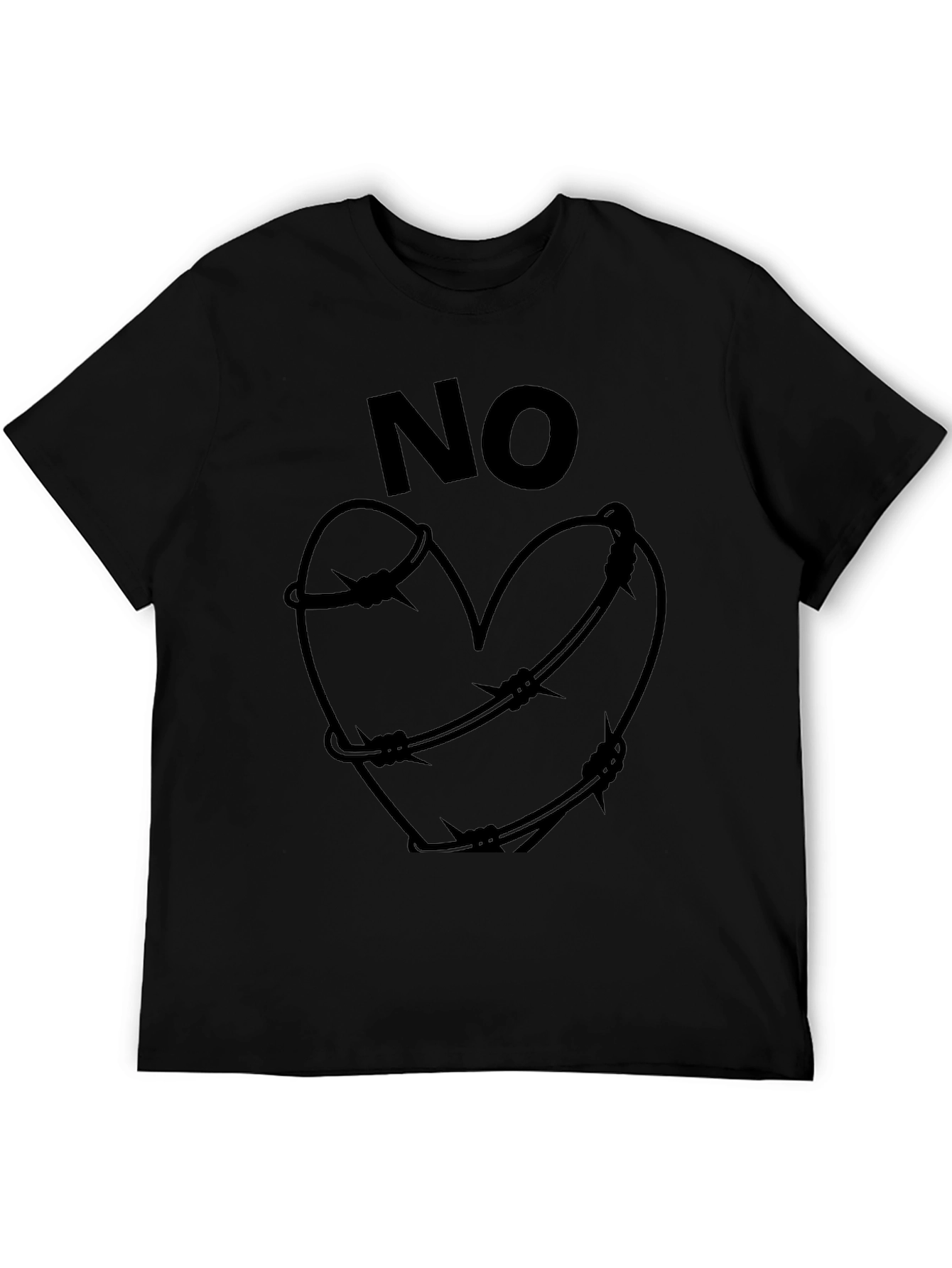 No Love Graphic T-Shirt - Heart Barbed Wire Design